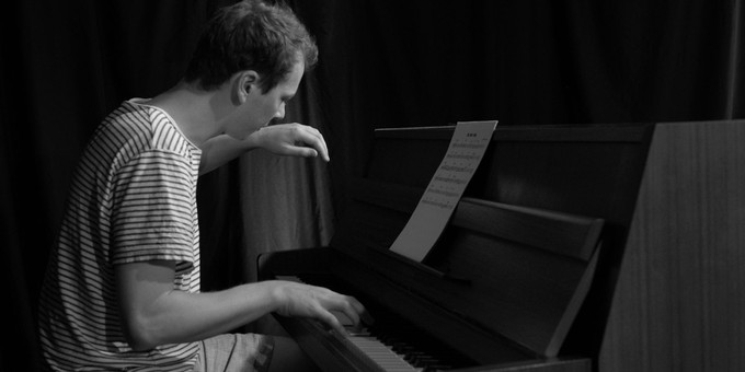 An image of Andrew Woodhead playing the piano_photo by Brian Homer.