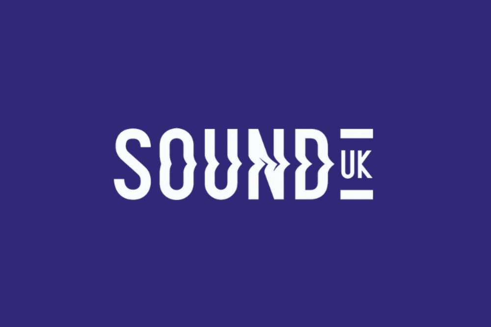 Indigo background with the Sound UK logo in white