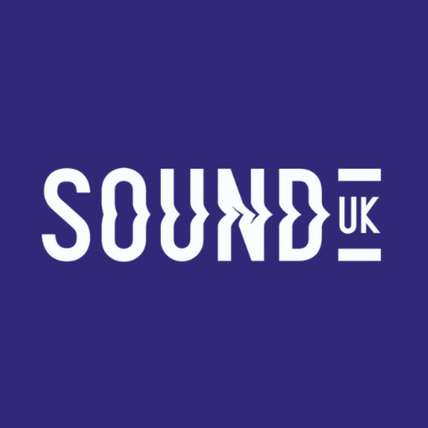 Indigo background with the Sound UK logo in white