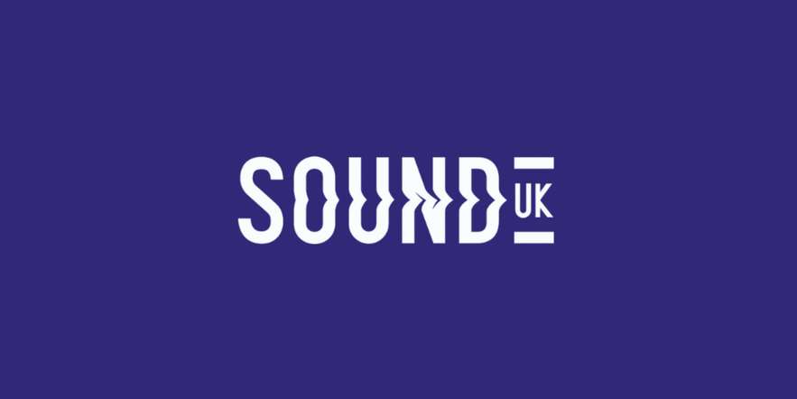 Indigo background with the Sound UK logo in white